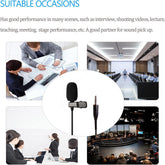 Professional Lavalier Mic 3.5mm suitable for mobile phones iPhone and other devices