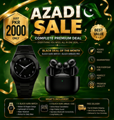 BLACK DEAL, BLACK AURA WATCH + BLACK AIRBUDS PRO AT SO MUCH REASONABLE PRICE.